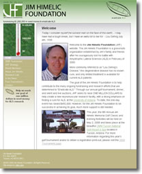 Screen shot of Jim Himelic Foundation website